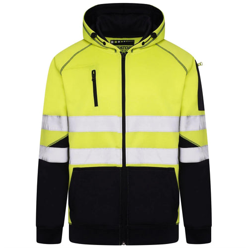 Aviator AV036 hi vis zip hoodie front view