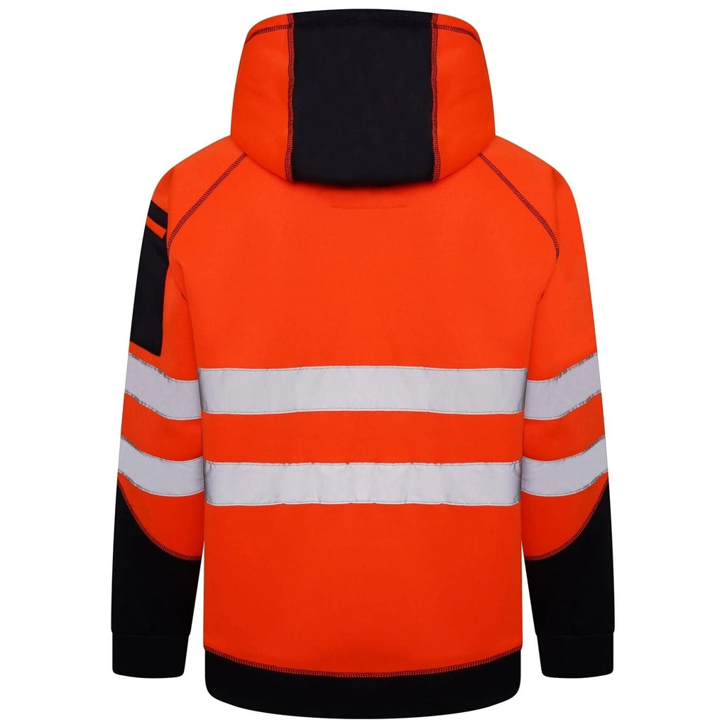 Aviator AV036 hi vis zip hoodie rear view