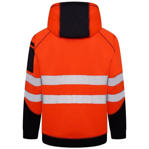 Aviator AV034 hi vis pullover hoodie rear view