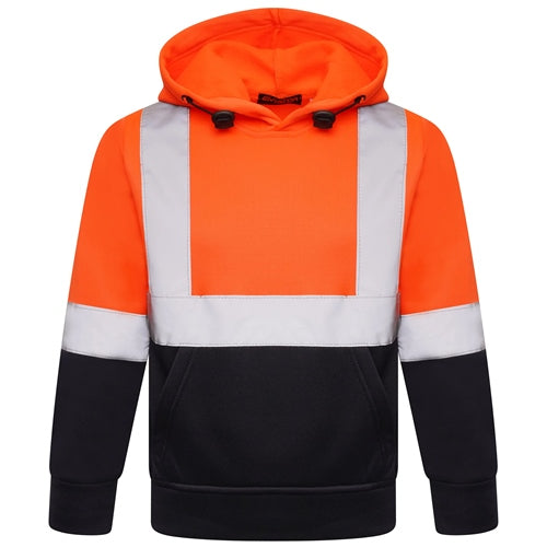 Aviator AV001 kids hi vis hoodie worn front view