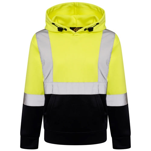 Aviator AV001 kids hi vis hoodie in yellow and navy