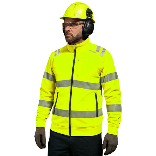 FBH2842 hi vis breathable zipper jacket in yellow main view