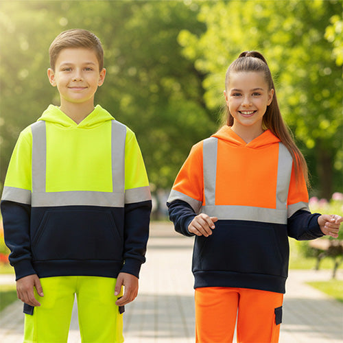 Standsafe HVK008 kids hi vis pullover hoodie lifestyle image