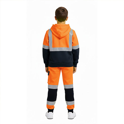 Standsafe HVK008 kids hi vis hoodie full back view