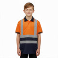 Standsafe HVK031 kids hi vis polo shirt worn front view