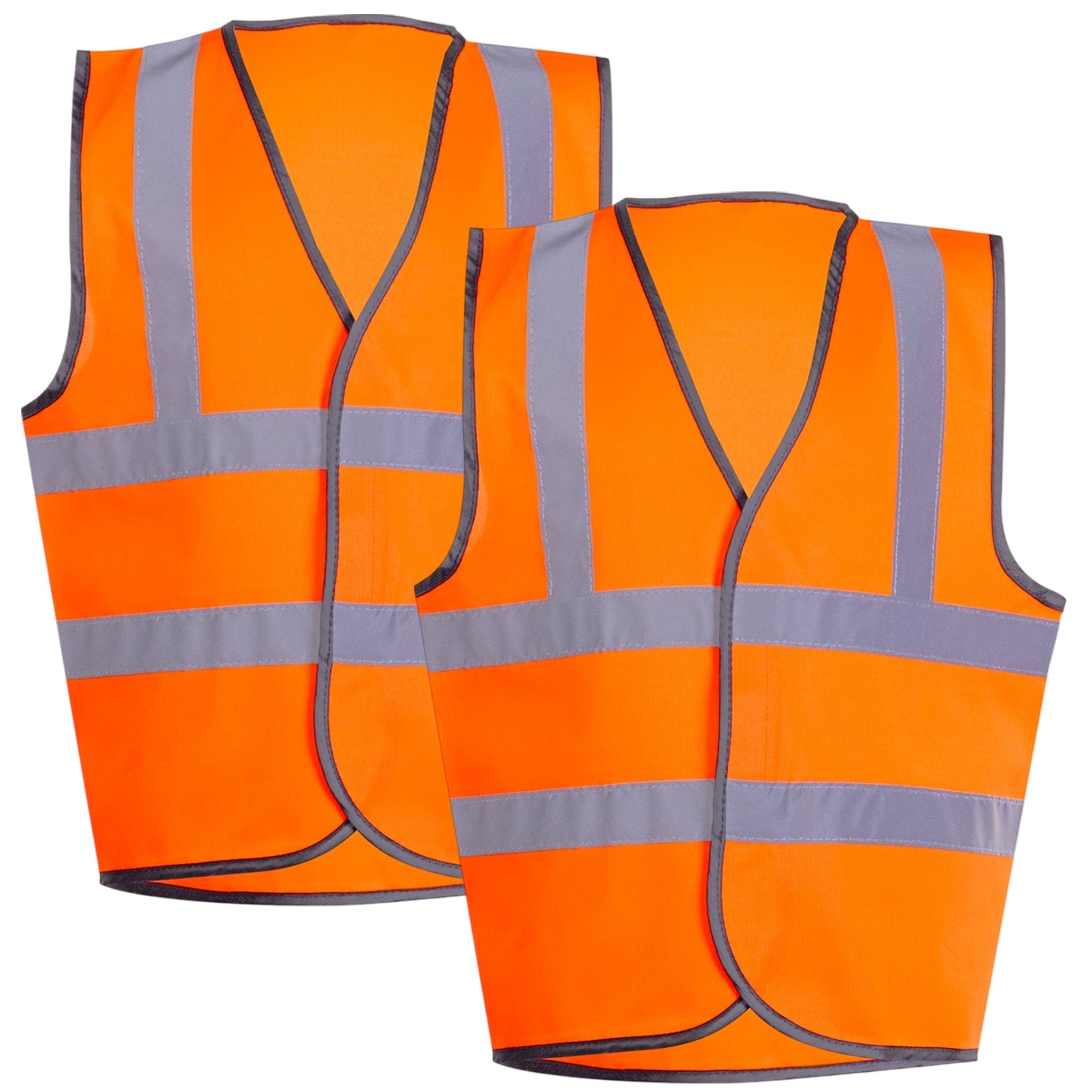 HVK301 kids hi vis safety vest in orange two-pack view