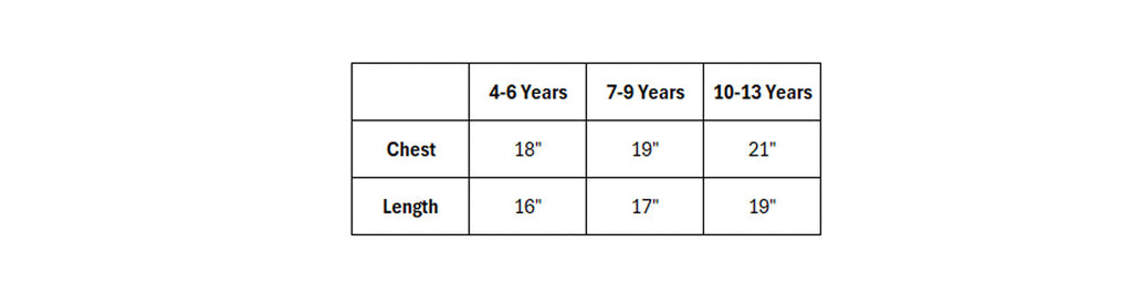 HVK301 kids hi vis safety vest size guide