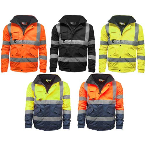 Kapton HV301 hi vis Class 3 bomber jacket gallery showing all colour options