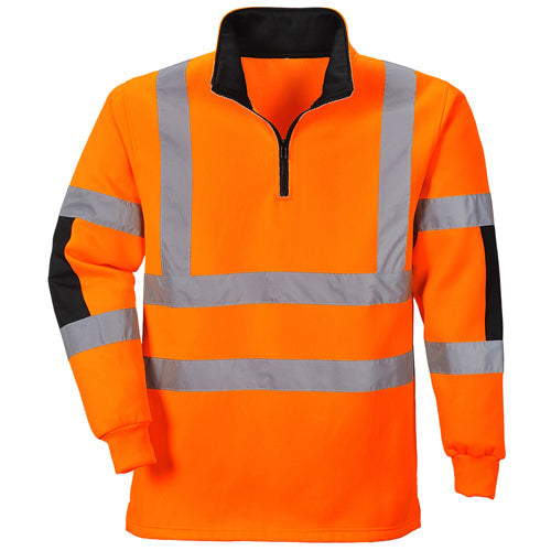Portwest B308 Xenon hi vis rugby shirt in orange