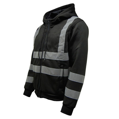Standsafe HV008 hi vis hooded zipper in black