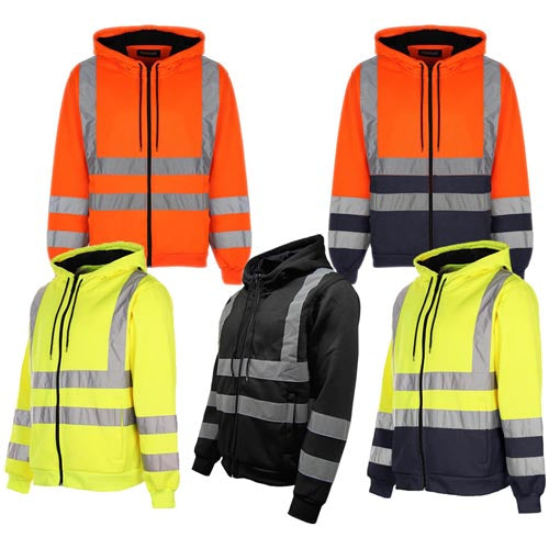Standsafe HV008 hi vis hooded zipper gallery showing all colours
