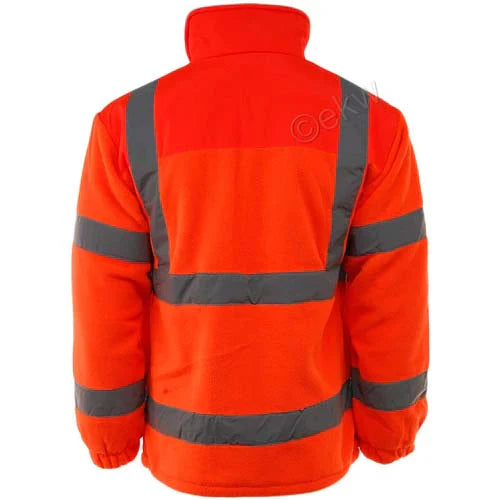 Standsafe HV022 hi vis fleece jacket in orange back view