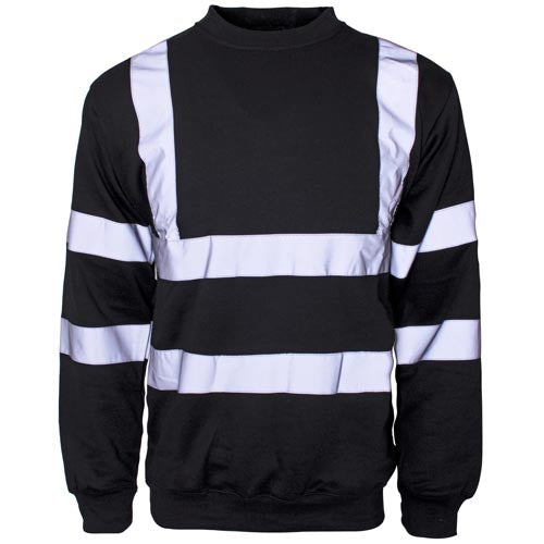 Standsafe HV009 hi vis crew neck sweatshirt in black