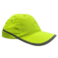 Adults hi vis reflective baseball cap in fluorescent yellow